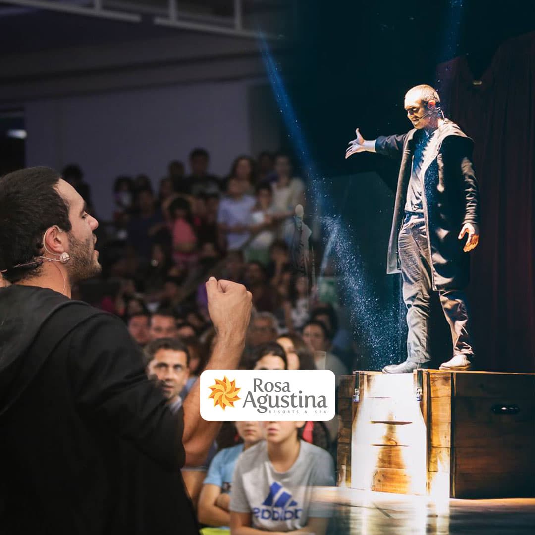 Emilh presentando magia en Rosa Agustina Resort.